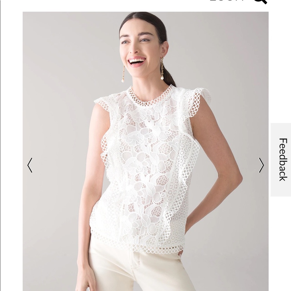 White House Black market Ruffle & Lace Sleeveless Top 6 - Picture 2 of 11